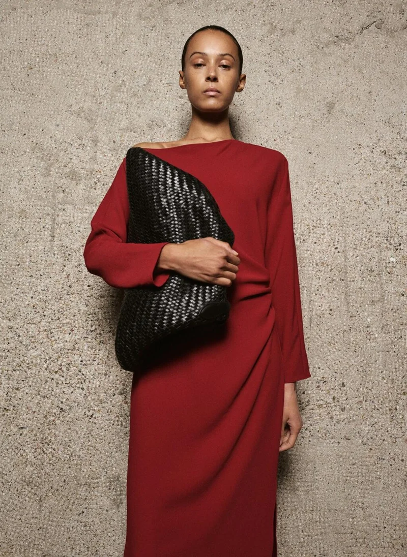 MANGO  Boat-neck ruched dress for Women | Best Price UAE